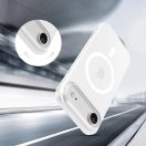 Apple iPhone Air (2025), Műanyag hátlap védőtok + szilikon keret, közepesen ütésálló, Magsafe töltővel kompatibilis, Magslim Magsafe, áttetsző/fehér