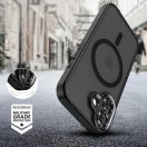 Apple iPhone 17, Műanyag hátlap védőtok + szilikon keret, Magsafe töltővel kompatibilis, kameravédő kerettel, Magcam Magsafe, áttetsző/fekete