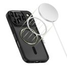 Apple iPhone 17 Pro Max, Műanyag hátlap védőtok + szilikon keret, Magsafe töltővel kompatibilis, kameravédő kerettel, Magcam Magsafe, áttetsző/fekete