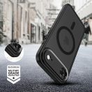 Apple iPhone Air (2025), Műanyag hátlap védőtok + szilikon keret, Magsafe töltővel kompatibilis, kameravédő kerettel, Magcam Magsafe, áttetsző/fekete