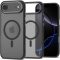 Apple iPhone Air (2025), Műanyag hátlap védőtok + szilikon keret, Magsafe töltővel kompatibilis, Magedge Magsafe, áttetsző/fekete