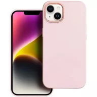   Samsung Galaxy S25 FE SM-S731, Szilikon tok, közepesen ütésálló, fémhatású kamera keret, Frame Case, rózsaszín