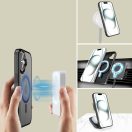 Samsung Galaxy S25 Edge SM-S937, Műanyag hátlap védőtok + szilikon keret, Magsafe töltővel kompatibilis, Magmat Magsafe, áttetsző/fekete