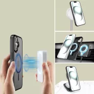   Samsung Galaxy S25 Edge SM-S937, Műanyag hátlap védőtok + szilikon keret, Magsafe töltővel kompatibilis, Magmat Magsafe, áttetsző/fekete