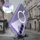 Samsung Galaxy S25 SM-S931, Műanyag hátlap védőtok + szilikon keret, Magsafe töltővel kompatibilis, FlexAir Hybrid Magsafe, átlátszó