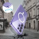 Samsung Galaxy S25 Ultra SM-S938, Műanyag hátlap védőtok + szilikon keret, Magsafe töltővel kompatibilis, FlexAir Hybrid Magsafe, átlátszó