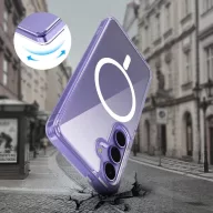   Samsung Galaxy S25 FE SM-S731, Műanyag hátlap védőtok + szilikon keret, Magsafe töltővel kompatibilis, FlexAir Hybrid Magsafe, átlátszó