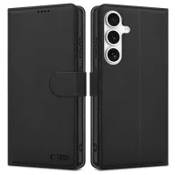   Samsung Galaxy S25 FE SM-S731, Oldalra nyíló tok, stand, mágnes csattal, TP Wallett, fekete