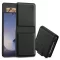 Samsung Galaxy Z Flip6 / Z Flip7 FE SM-F741B / F761B, Oldalra nyíló tok, stand, mágnes csattal, TP Wallett, fekete