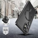 Samsung Galaxy S25 Ultra SM-S938, Műanyag hátlap védőtok + szilikon keret, közepesen ütésálló, Magsafe töltővel kompatibilis, fényes keret, Magflex Magsafe, átlátszó/fekete