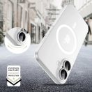 Apple iPhone 16e / 17e, Műanyag hátlap védőtok + szilikon keret, közepesen ütésálló, Magsafe töltővel kompatibilis, Magslim Magsafe, áttetsző/fehér