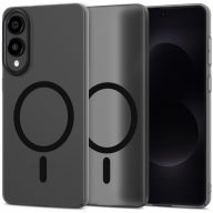   Samsung Galaxy S25 Edge SM-S937, Műanyag hátlap védőtok + szilikon keret, közepesen ütésálló, Magsafe töltővel kompatibilis, Magslim Magsafe, áttetsző/fekete