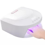   Műkörmös UV lámpa, 48 LED-es, 192W, akkumulátoros, érintés vezérlés, külső akkumulátor funkció, Blueque BQ-V18, fehér