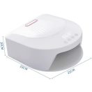 Műkörmös UV lámpa, 48 LED-es, 192W, akkumulátoros, érintés vezérlés, külső akkumulátor funkció, Blueque BQ-V18, fehér