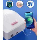 Műkörmös UV lámpa, 48 LED-es, 192W, akkumulátoros, érintés vezérlés, külső akkumulátor funkció, Blueque BQ-V18, fehér