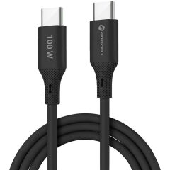   USB Type-C töltő- és adatkábel, USB Type-C, 100 cm, 5000 mA, 100W, törésgátlóval, gyorstöltés, PD, QC 4.0, Forcell F-Energy C347, fekete