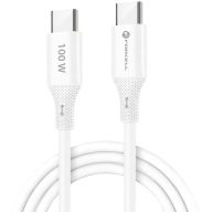   USB Type-C töltő- és adatkábel, USB Type-C, 100 cm, 5000 mA, 100W, törésgátlóval, gyorstöltés, PD, QC 4.0, Forcell F-Energy C347, fehér