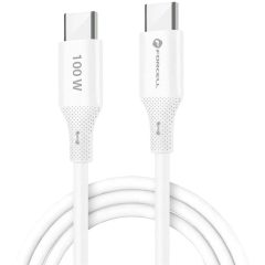   USB Type-C töltő- és adatkábel, USB Type-C, 100 cm, 5000 mA, 100W, törésgátlóval, gyorstöltés, PD, QC 4.0, Forcell F-Energy C347, fehér