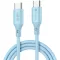 USB Type-C töltő- és adatkábel, USB Type-C, 100 cm, 5000 mA, 100W, törésgátlóval, gyorstöltés, PD, QC 4.0, Forcell F-Energy C347, kék