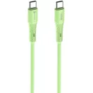 USB Type-C töltő- és adatkábel, USB Type-C, 100 cm, 5000 mA, 100W, törésgátlóval, gyorstöltés, PD, QC 4.0, Forcell F-Energy C347, zöld