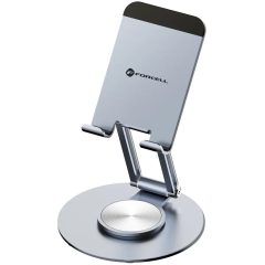  Univerzális asztali készüléktartó, dönthető, elforgatható, összecsukható, Forcell F-Grip Fold Stand 3 360, szürke