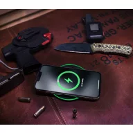   Univerzális vezeték nélküli töltő, Qi Wireless, gyorstöltés, LED - es, 15W, Tactical Base Plug, fekete