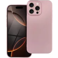  Apple iPhone 15 Pro, Szilikon tok, mikrofiber plüss belső, csillogó hátlap, Metallic Case, rózsaszín