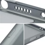   Apple iPhone 16e / 17e, Szilikon tok, mikrofiber plüss belső, csillogó hátlap, Metallic Case, szürke