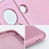   Apple iPhone 16e / 17e, Szilikon tok, mikrofiber plüss belső, csillogó hátlap, Metallic Case, rózsaszín