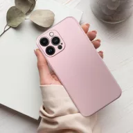   Apple iPhone 16e / 17e, Szilikon tok, mikrofiber plüss belső, csillogó hátlap, Metallic Case, rózsaszín
