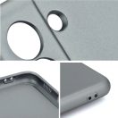 Samsung Galaxy A14 4G / A14 5G SM-A145F / A146B, Szilikon tok, mikrofiber plüss belső, csillogó hátlap, Metallic Case, szürke