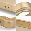 Samsung Galaxy A17 4G / A17 5G SM-A175F / A176B, Szilikon tok, mikrofiber plüss belső, csillogó hátlap, Metallic Case, arany