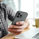 Samsung Galaxy A35 5G SM-A356B, Szilikon tok, mikrofiber plüss belső, csillogó hátlap, Metallic Case, szürke