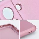 Samsung Galaxy A36 5G SM-A366B, Szilikon tok, mikrofiber plüss belső, csillogó hátlap, Metallic Case, rózsaszín