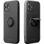 Apple iPhone 17, Szilikon tok, stand, telefontartó gyűrű, Roar Amber, fekete