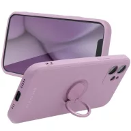   Apple iPhone 17, Szilikon tok, stand, telefontartó gyűrű, Roar Amber, lila