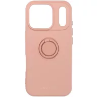   Apple iPhone 17, Szilikon tok, stand, telefontartó gyűrű, Roar Amber, rózsaszín