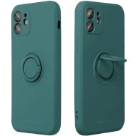  Apple iPhone 17, Szilikon tok, stand, telefontartó gyűrű, Roar Amber, zöld