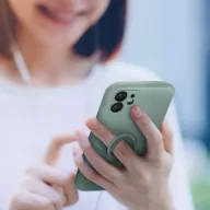   Apple iPhone 17, Szilikon tok, stand, telefontartó gyűrű, Roar Amber, zöld