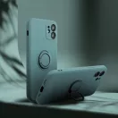 Apple iPhone 13 Pro, Szilikon tok, stand, telefontartó gyűrű, Roar Amber, zöld