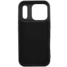 Apple iPhone 15 Plus, Szilikon tok, stand, telefontartó gyűrű, Roar Amber, fekete