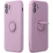 Apple iPhone 15 Plus, Szilikon tok, stand, telefontartó gyűrű, Roar Amber, lila