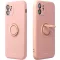 Apple iPhone 15 Plus, Szilikon tok, stand, telefontartó gyűrű, Roar Amber, rózsaszín
