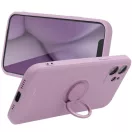 Apple iPhone 15 Pro, Szilikon tok, stand, telefontartó gyűrű, Roar Amber, lila