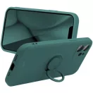 Apple iPhone 15 Pro, Szilikon tok, stand, telefontartó gyűrű, Roar Amber, zöld