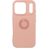   Apple iPhone 16, Szilikon tok, stand, telefontartó gyűrű, Roar Amber, rózsaszín