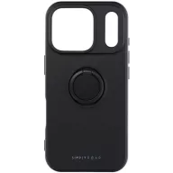   Apple iPhone 16 Plus, Szilikon tok, stand, telefontartó gyűrű, Roar Amber, fekete