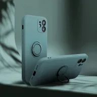  Apple iPhone 16 Plus, Szilikon tok, stand, telefontartó gyűrű, Roar Amber, zöld
