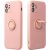 Apple iPhone 16 Pro, Szilikon tok, stand, telefontartó gyűrű, Roar Amber, rózsaszín