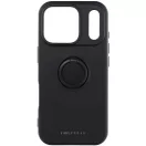 Samsung Galaxy S25 Ultra SM-S938, Szilikon tok, stand, telefontartó gyűrű, Roar Amber, fekete